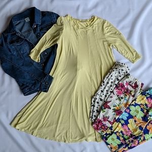 Yellow dress/tights bundle